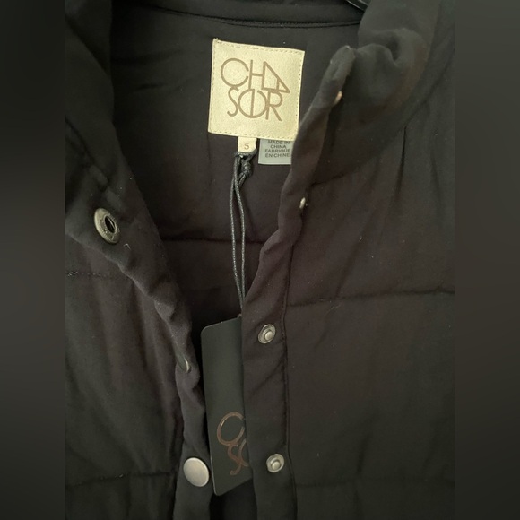 CHASER Black Heirloom Wovens Quilted Puffer Jacket Shacket Size Small - Picture 10 of 10